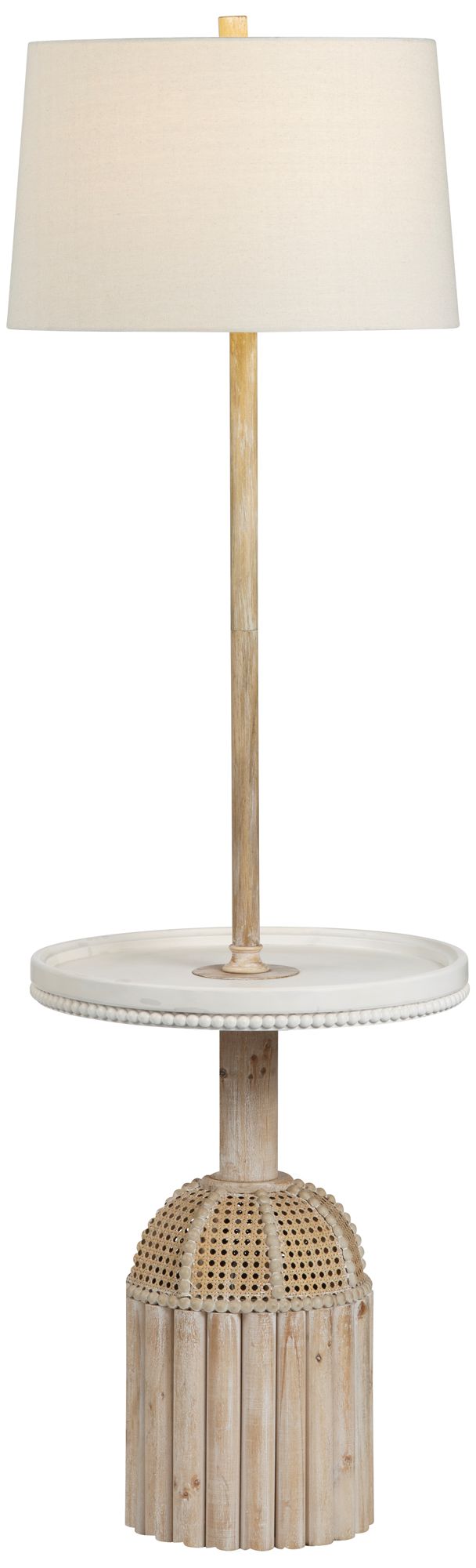 Image 4 68"H Rattan Floor Lamp with Tray Table more views