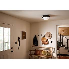 Image1 of Kichler Bretta 13 1/2" Wide Black Bowl Ceiling Light in scene