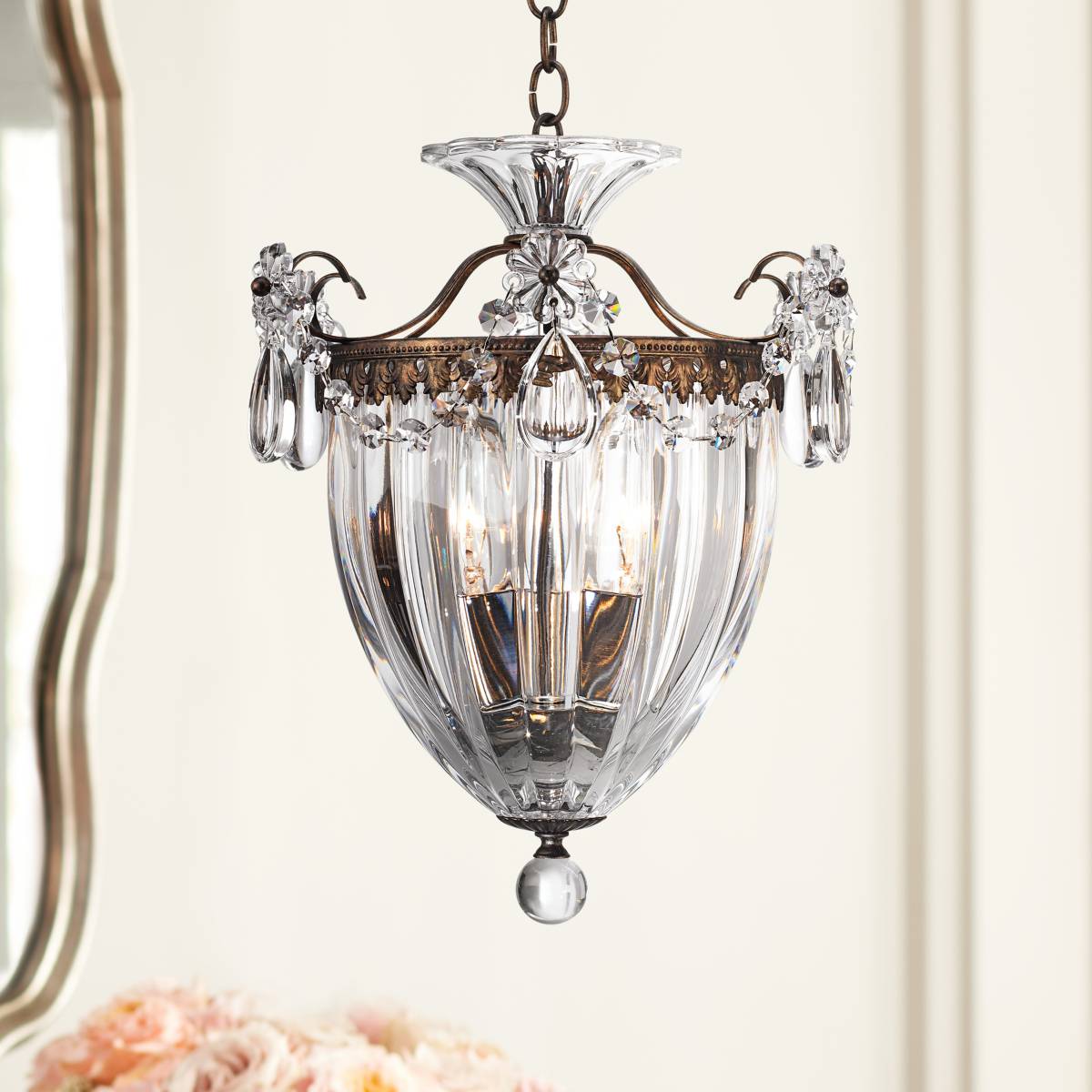 Crystal Mini Pendant Chandeliers Lamps Plus Crystal Mini Pendant Chandeliers, Mini Style Crystal Chandelier Pendant Light White 1