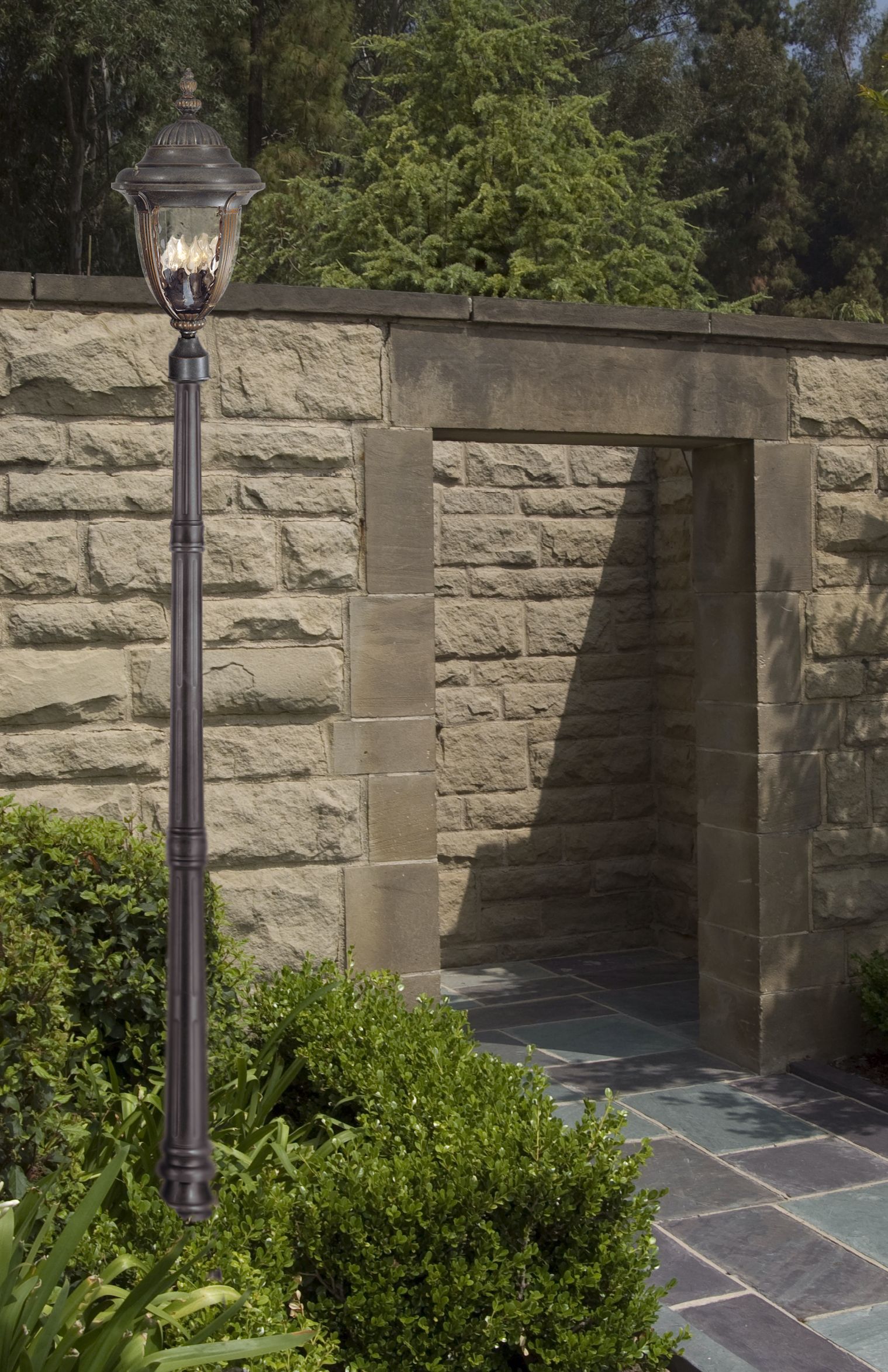 Image 1 Bellagio 24 1/2" High Bronze 4-Light Outdoor Post Light in scene