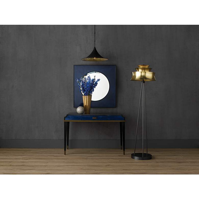 Image 1 Kallista 46 1/2" Wide Dark Sapphire Wood Writing Desk in scene