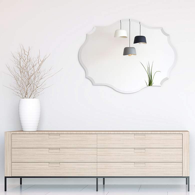 Image 1 Jean 32" x 24" Polygonal Scalloped Frameless Wall Mirror in scene