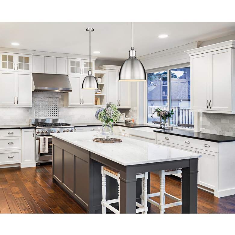 Image 1 Sawyer 8 1/4" Wide Brushed Nickel Dome Mini Pendant in scene