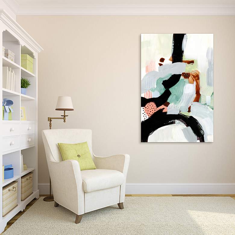 Image 1 Synchronal I 48" High Free Floating Tempered Glass Wall Art in scene