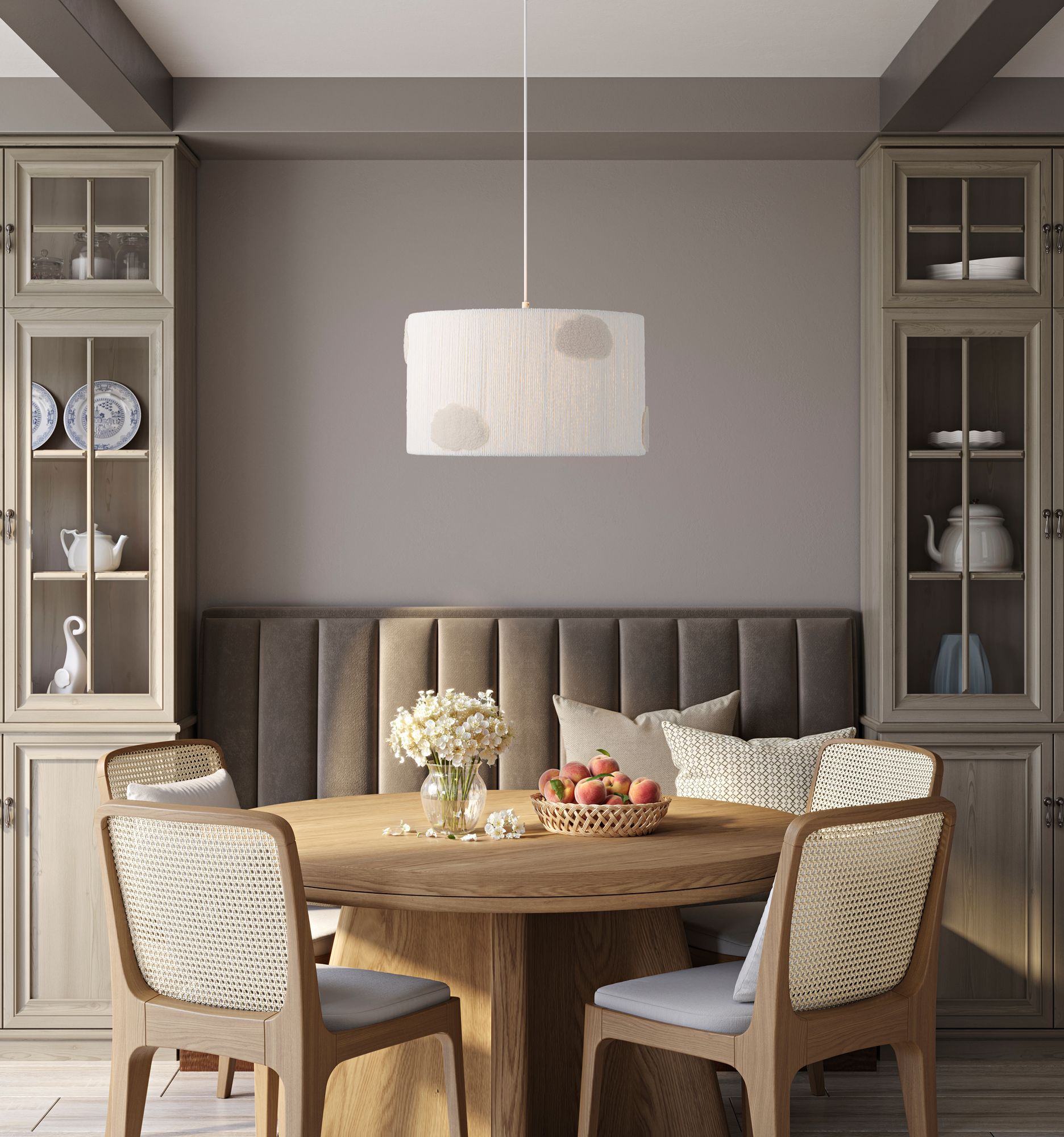 Image 1 Possini Euro Cumulus 15 3/4" Wide White Paper String Shade Pendant in scene