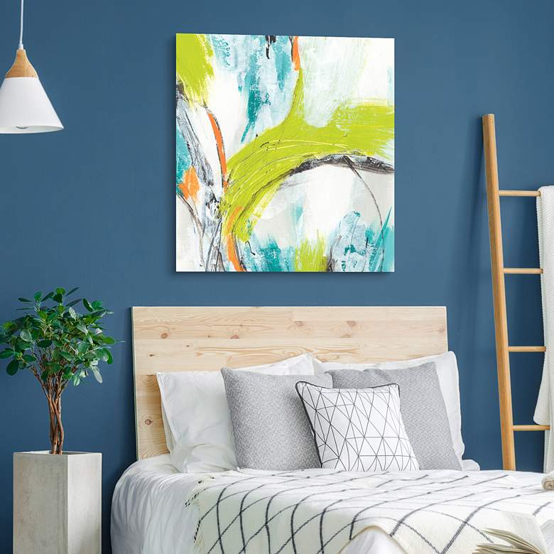 Image 1 Piquant 3 38" Square Free Floating Tempered Glass Wall Art in scene