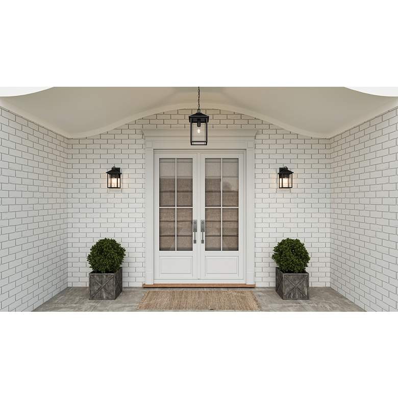 Image 1 Quoizel Fletcher 11" High Earth Black Outdoor Wall Light in scene