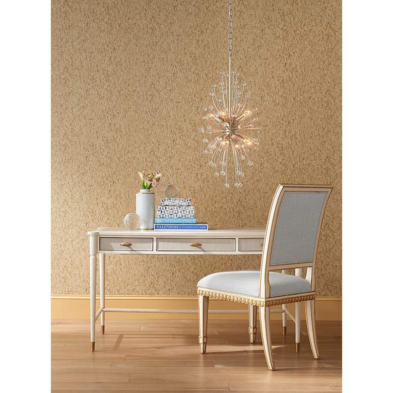 Image 1 Currey and Company Aster 54 inch Wide Off-White 3-Drawer Desk in scene