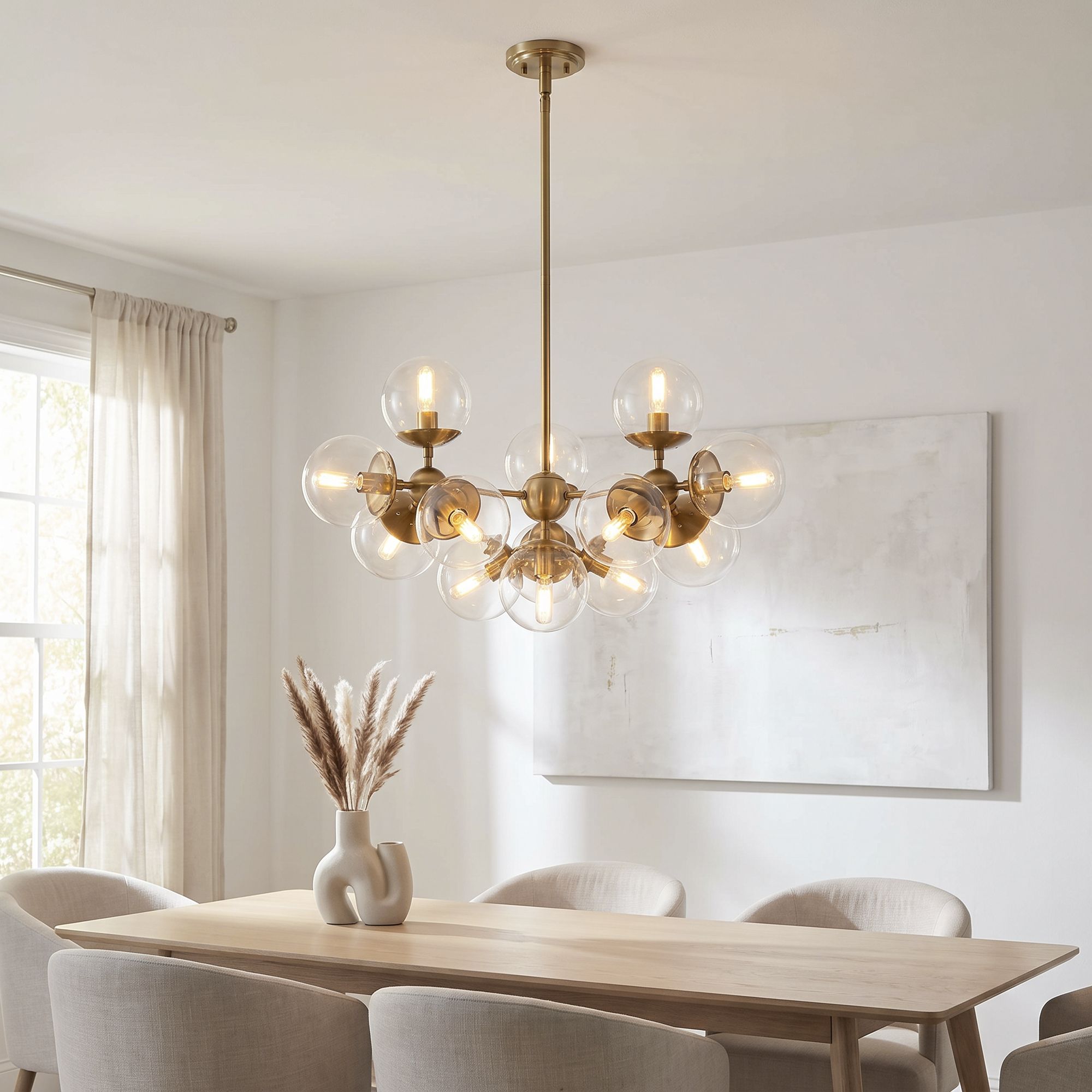 Image 1 Possini Euro Cosas 27 1/2" Wide Warm Brass 13-Light Pendant in scene