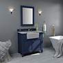 Adeline Heritage Blue 36"W White Marble Single Sink Vanity in scene