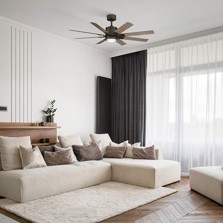 Image 1 52" Modern Forms Renegade Bronze 3500K LED Ceiling Fan in scene