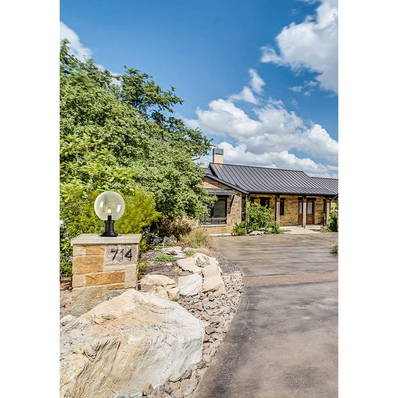 Image 1 Laurent 17 3/4" High Black Orb Outdoor Pier Light in scene