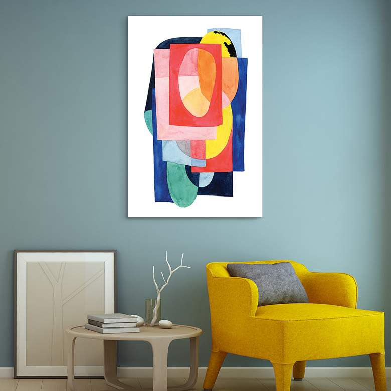 Image 1 Launder II 48" High Floating Tempered Glass Graphic Wall Art in scene