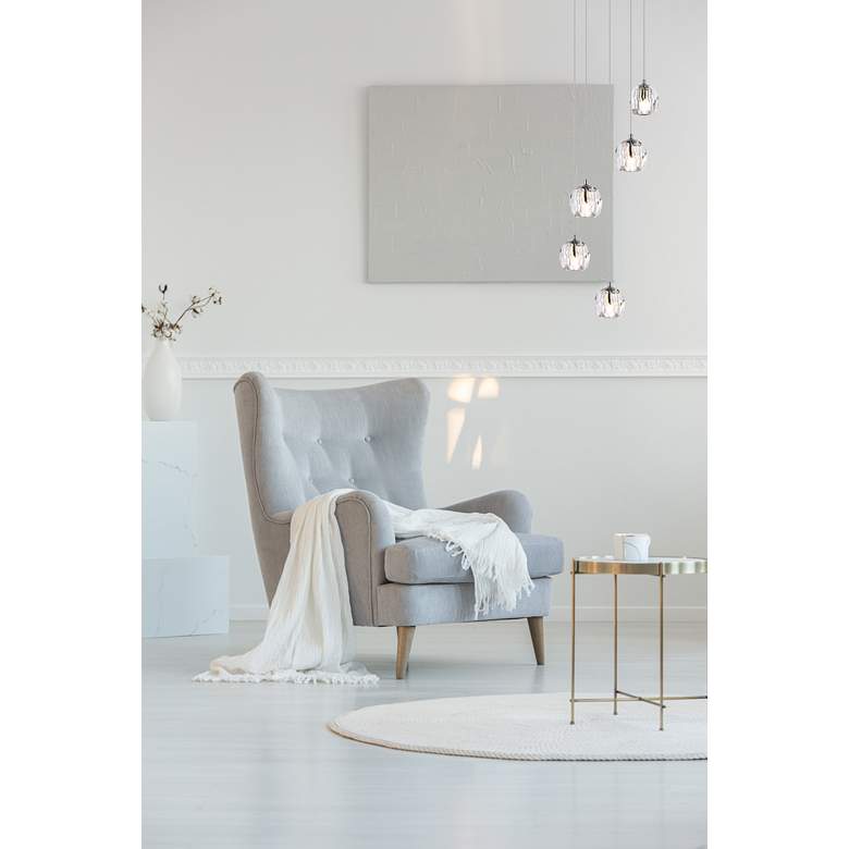 Image 1 Eren 11 3/4" Wide Chrome 5-Light Mini Pendant in scene
