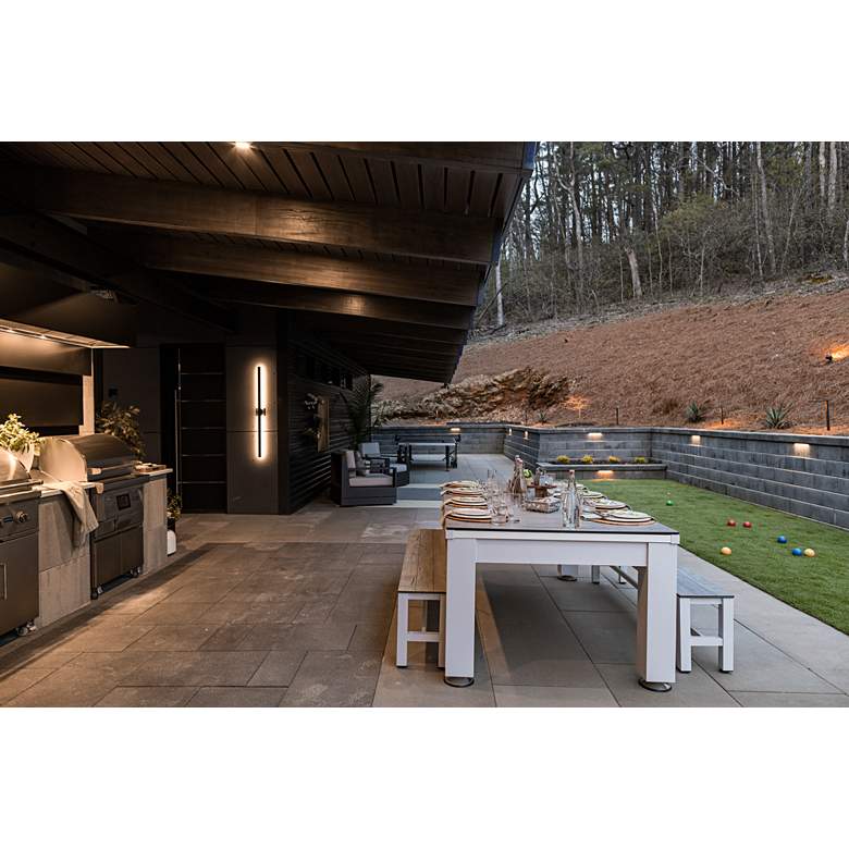 Image 1 ET2 Alumilux Line 51" High Black LED Outdoor Wall Light in scene