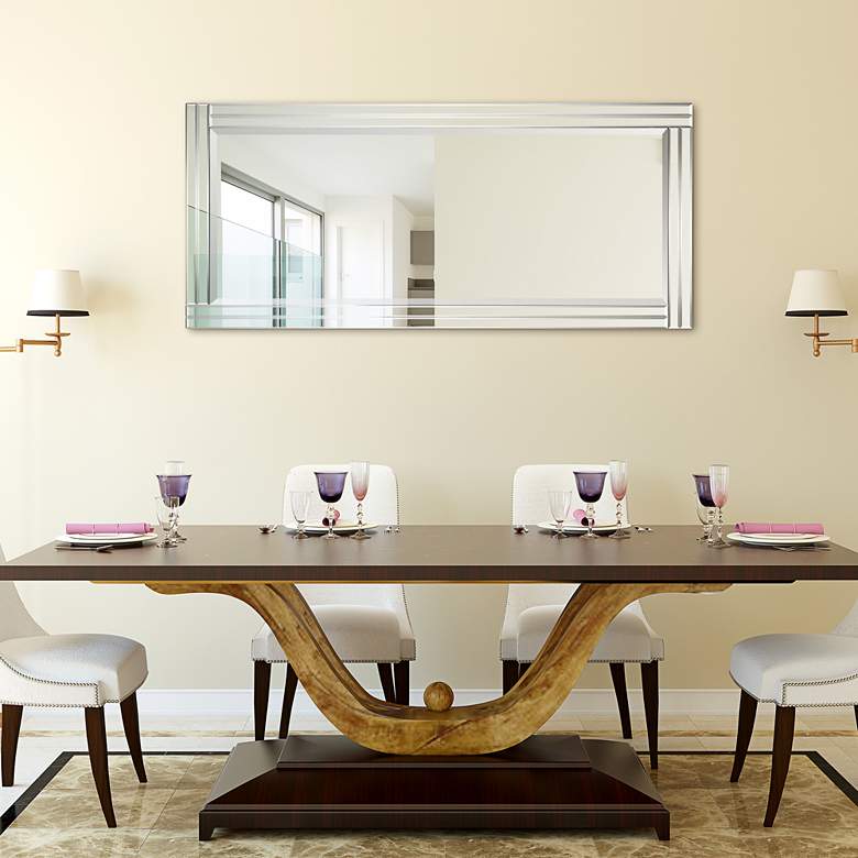 Image 1 Moderno Clear 24" x 54" Stepped Beveled Wall Mirror in scene