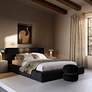 1_Olafur Black Linen King Bed in scene