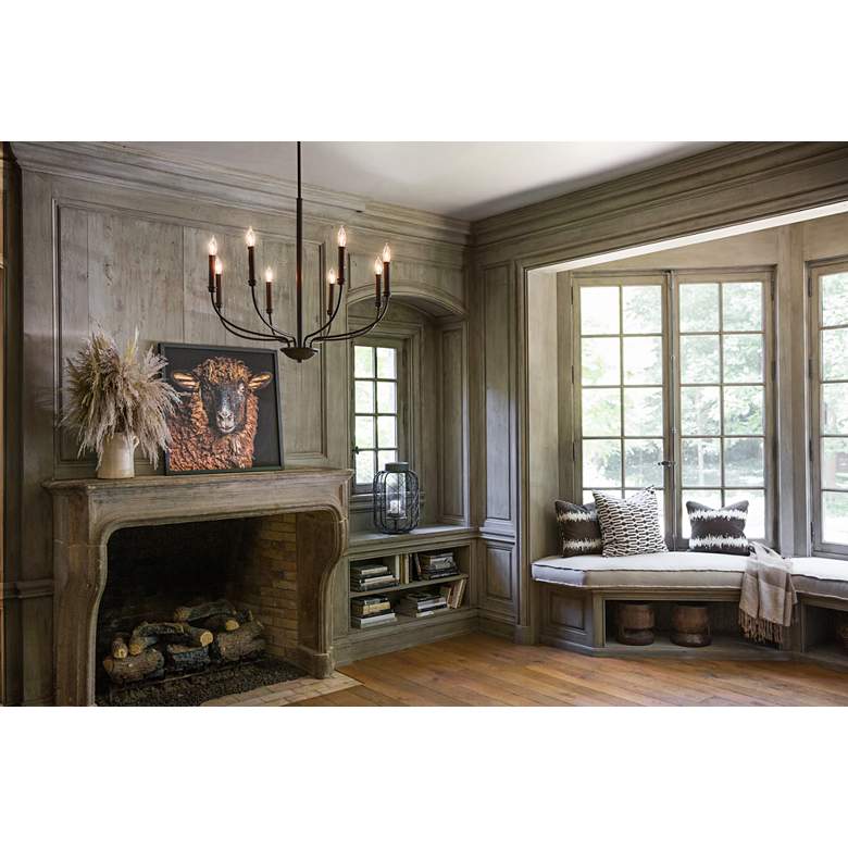 Image 1 Hinkley Chandelier Alister Medium Single Tier Chandelier 28" Buckeye B in scene