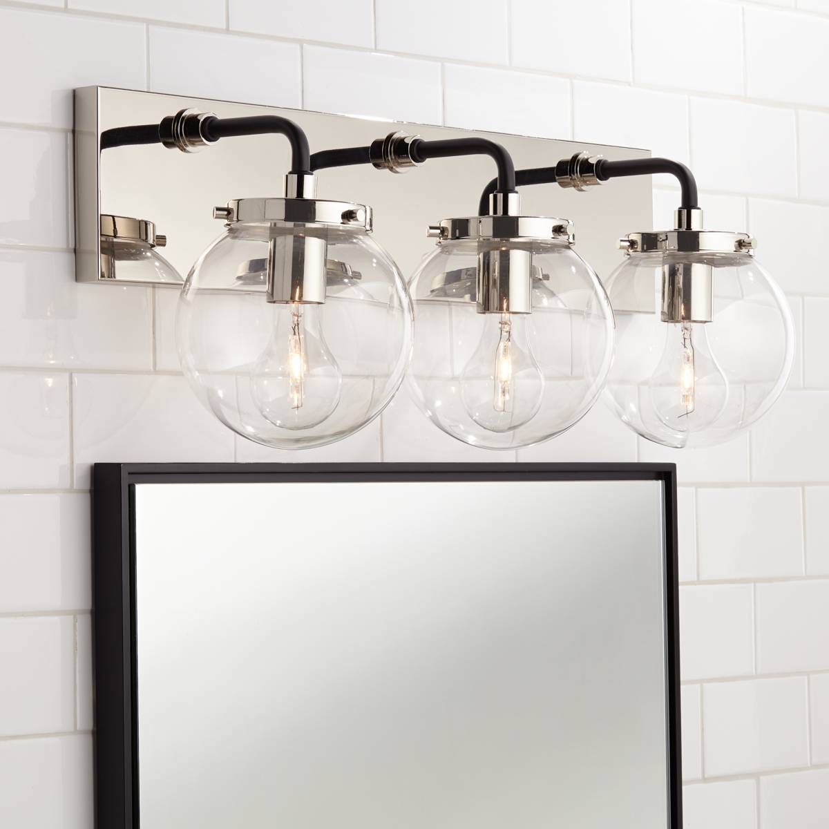 Chrome Bathroom Lighting Lamps Plus, Chrome Vanity Light Fixtures