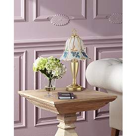 Image1 of Regency Hill Blue Flower 18" High Touch On-Off Accent Table Lamp in scene