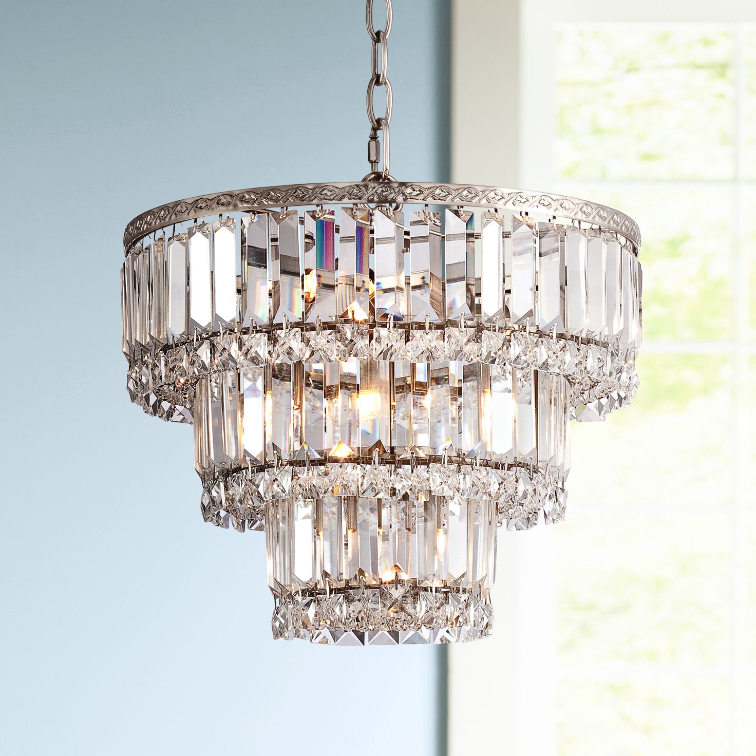 Small Crystal Chandeliers Little Luxurious Chandelier Looks Lamps Plus   6d503cropped 