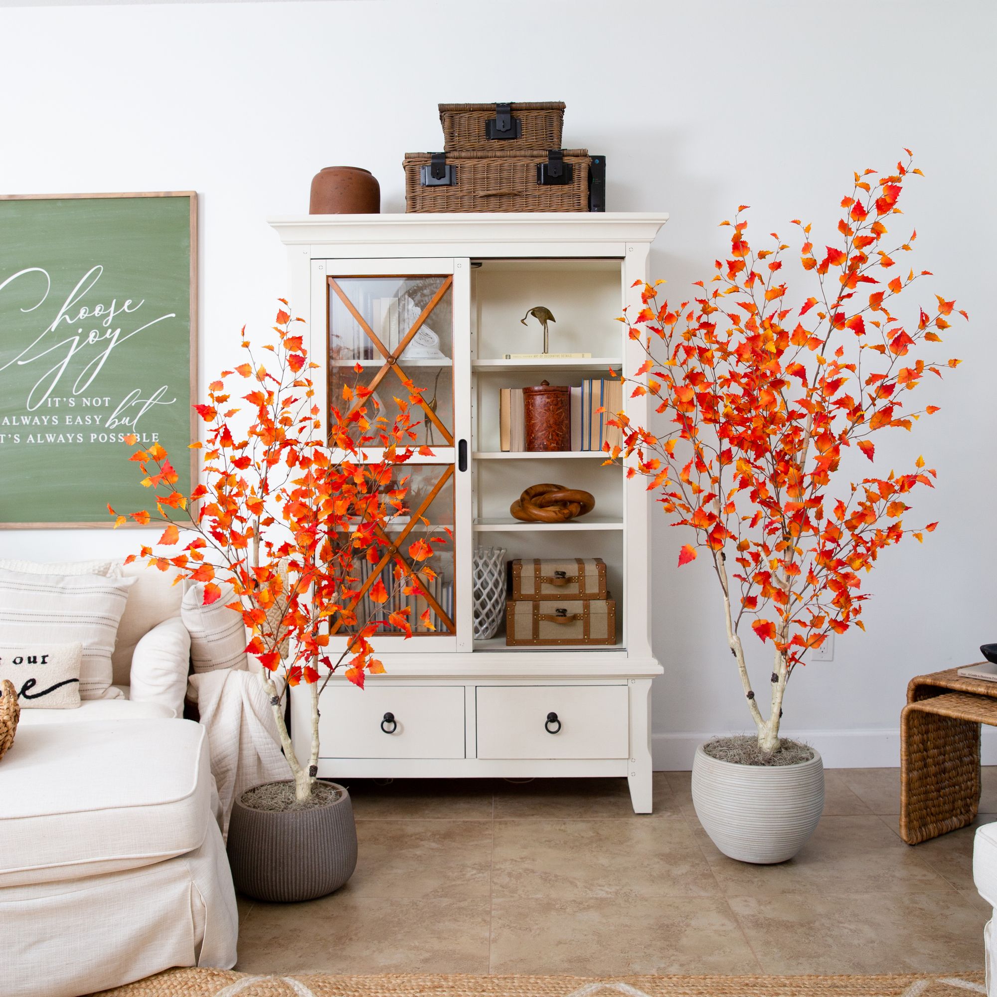 Image 5 6ft. Autumn Birch Artificial Fall Tree more views