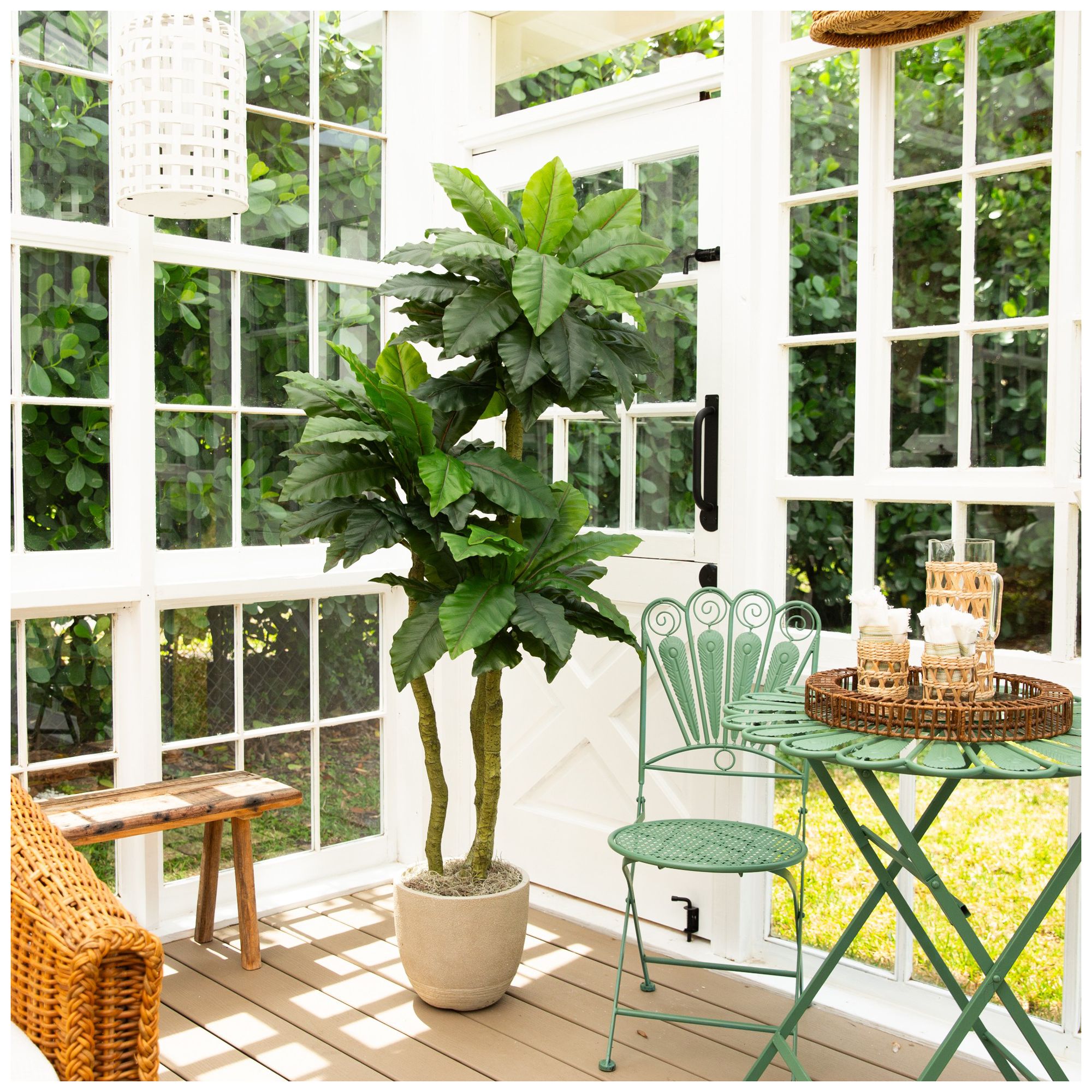 6ft. UV Resistant Artificial Bird Nest Fern Tree (Indoor/Outdoor)