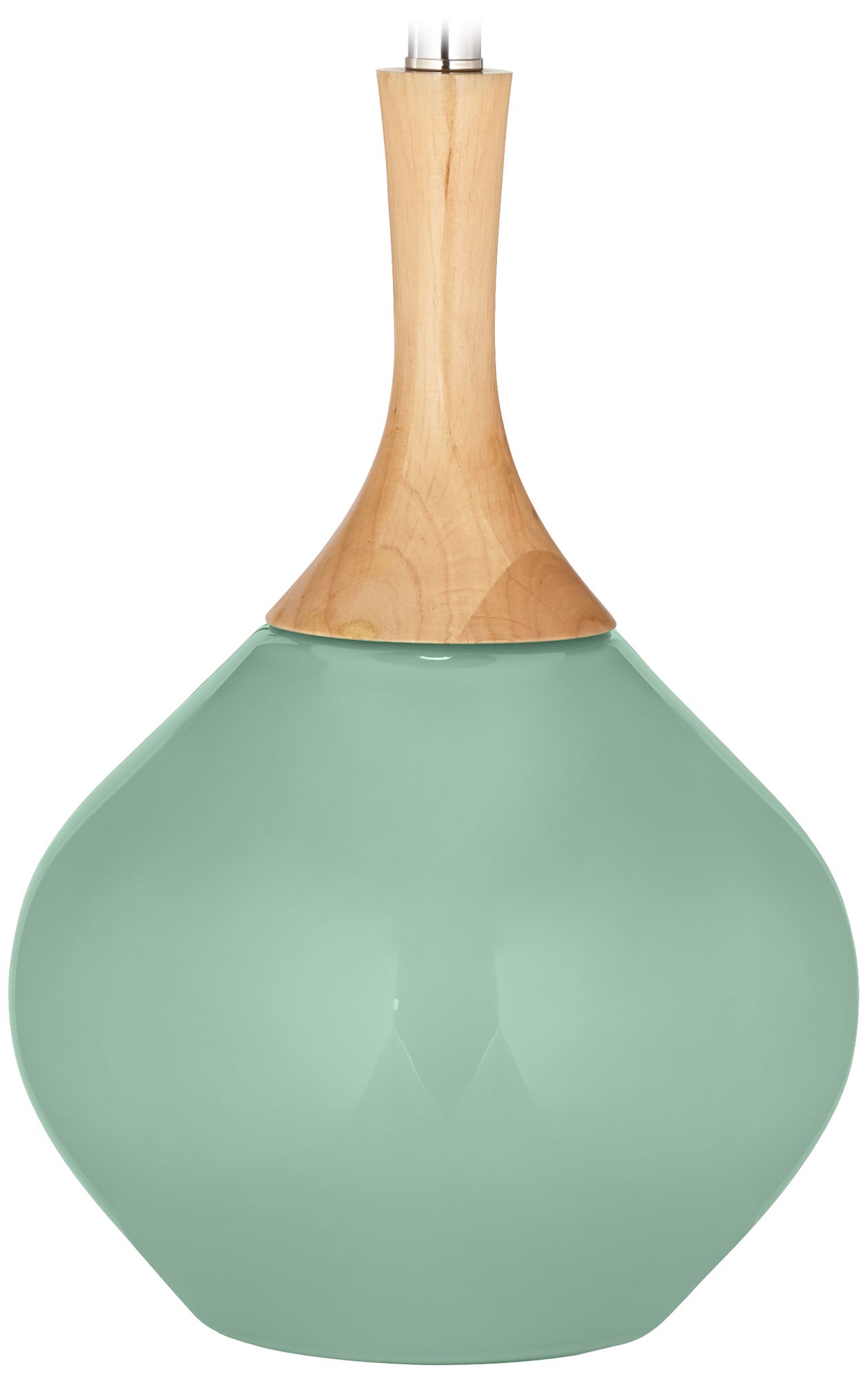 Color Plus Wexler 31" Wood and Grayed Jade Green Table Lamp