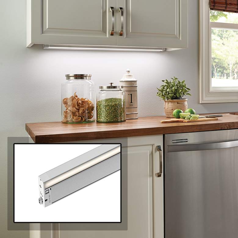 Image 1 6U Series 30" Wide Textured White LED Under Cabinet Light