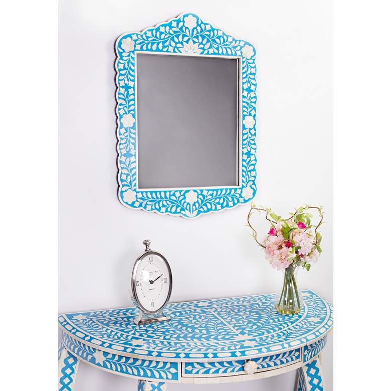 Image 1 Constantino Blue Bone Inlay 20" x 28" Wall Mirror in scene