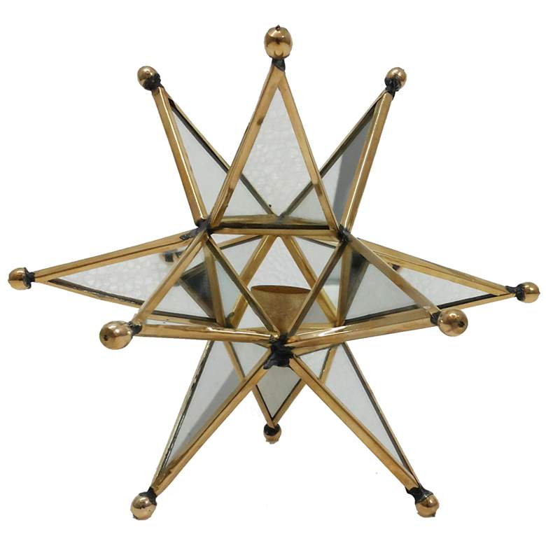 Image 1 7.1" Brass Star Candle Holder