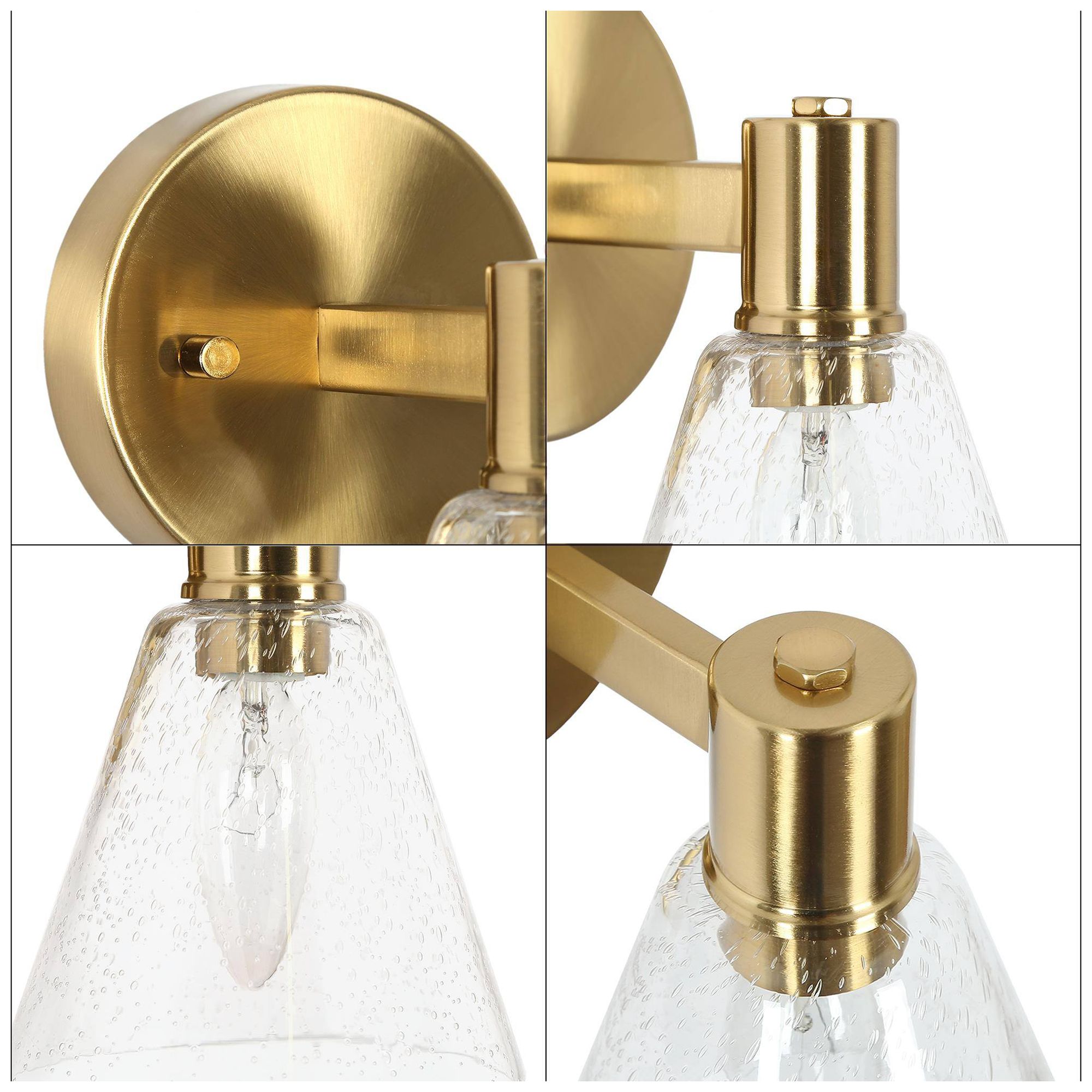 Image 5 7.1" High Brass Bell-Shaped 1-Light Wall Sconce with Clear Glass Shade more views