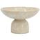 7.1" Wide Cream Round Marble Pedestal Fruit Bowl