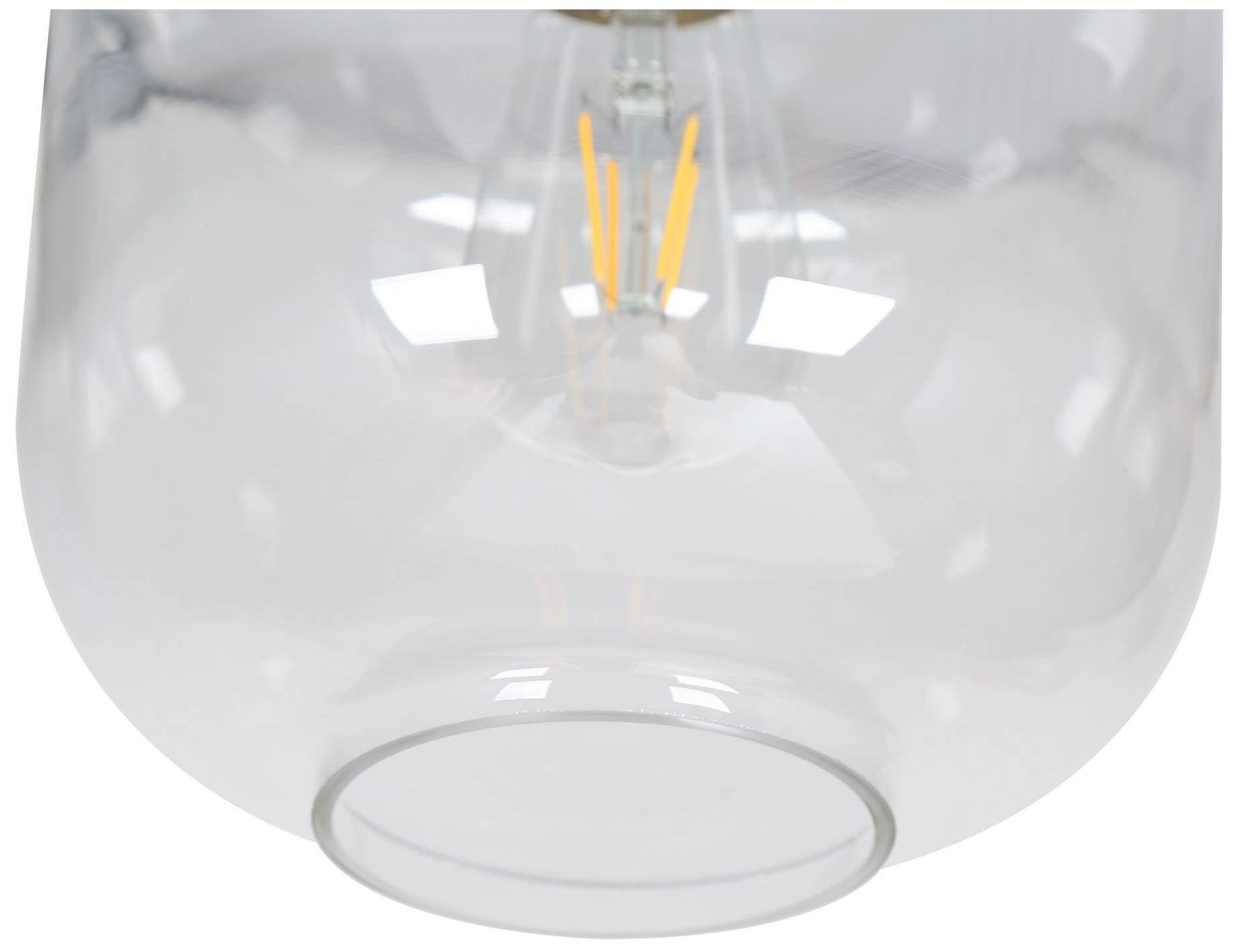 Image 2 7 4/5" Wide Brass And Clear Glass Pendant more views