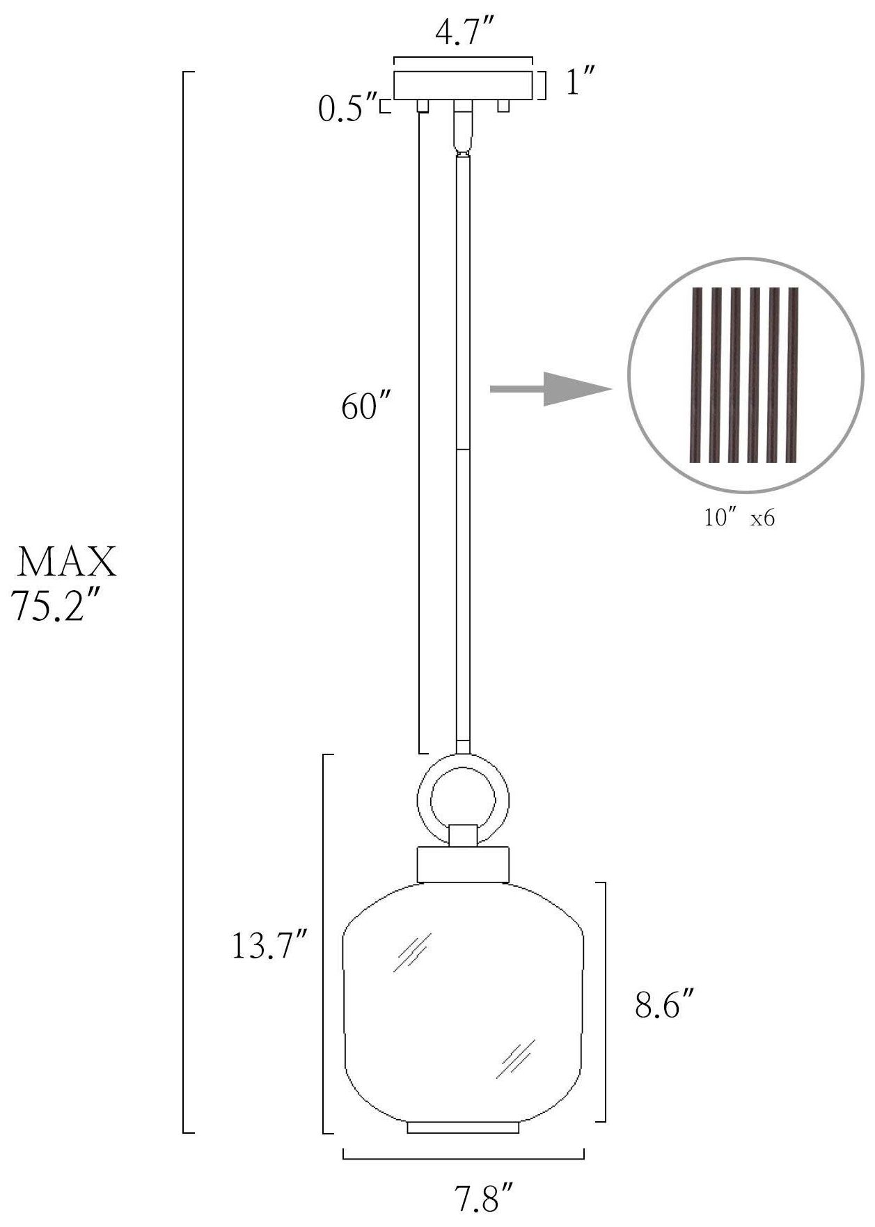 Image 5 7 4/5" Wide Brass And Clear Glass Pendant more views
