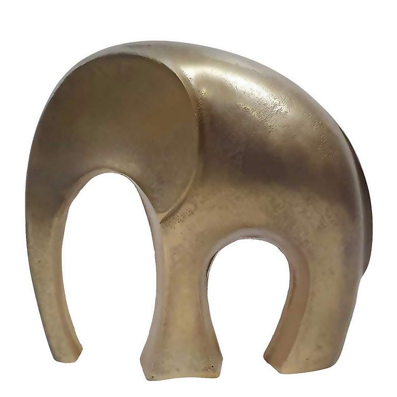 Image 1 7.5" High Small Metallic Gold Elephant Figurine