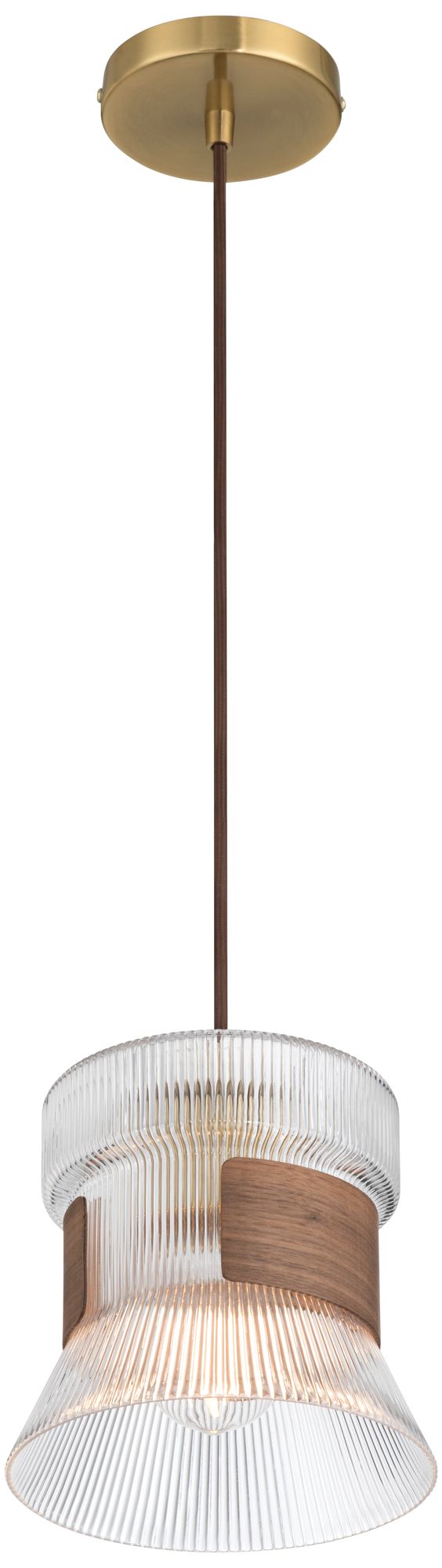 7.5Wx7H 1LT PENDANT GOLD&amp;WOOD FINISH in scene