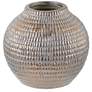 7.9" Metallic Bronze Tribal Chic Ceramic Pot