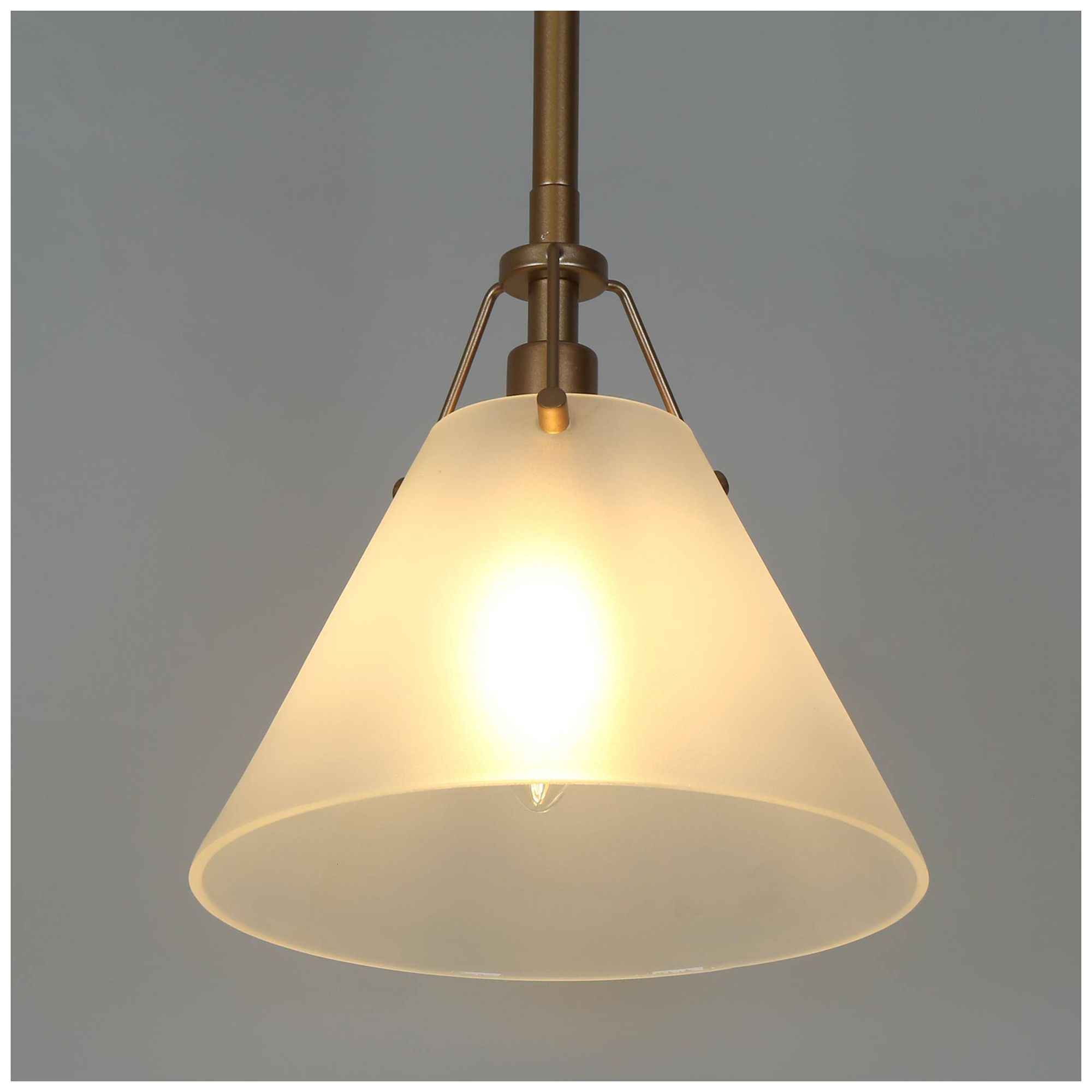 Image 2 7.9" Wide Gold 1-Light Island Pendant Light with Frosted Glass Shade more views