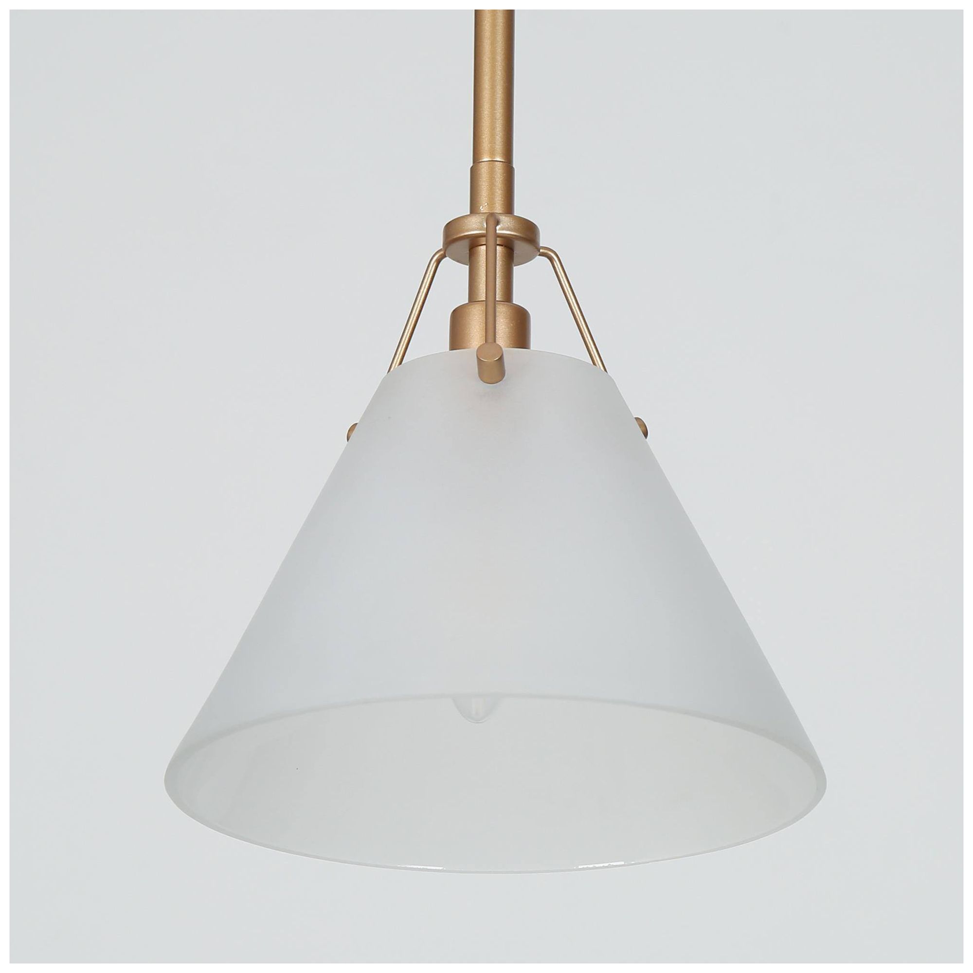Image 3 7.9" Wide Gold 1-Light Island Pendant Light with Frosted Glass Shade more views