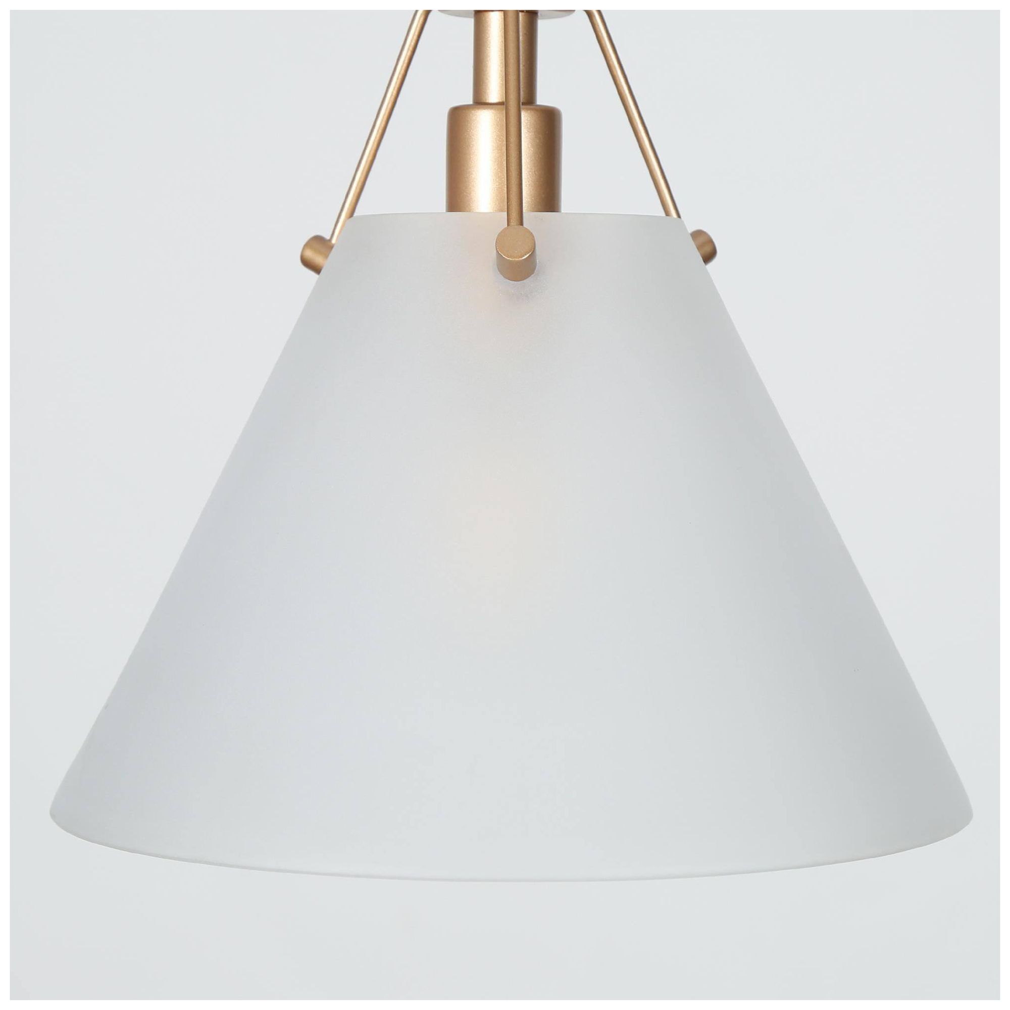 Image 5 7.9" Wide Gold 1-Light Island Pendant Light with Frosted Glass Shade more views