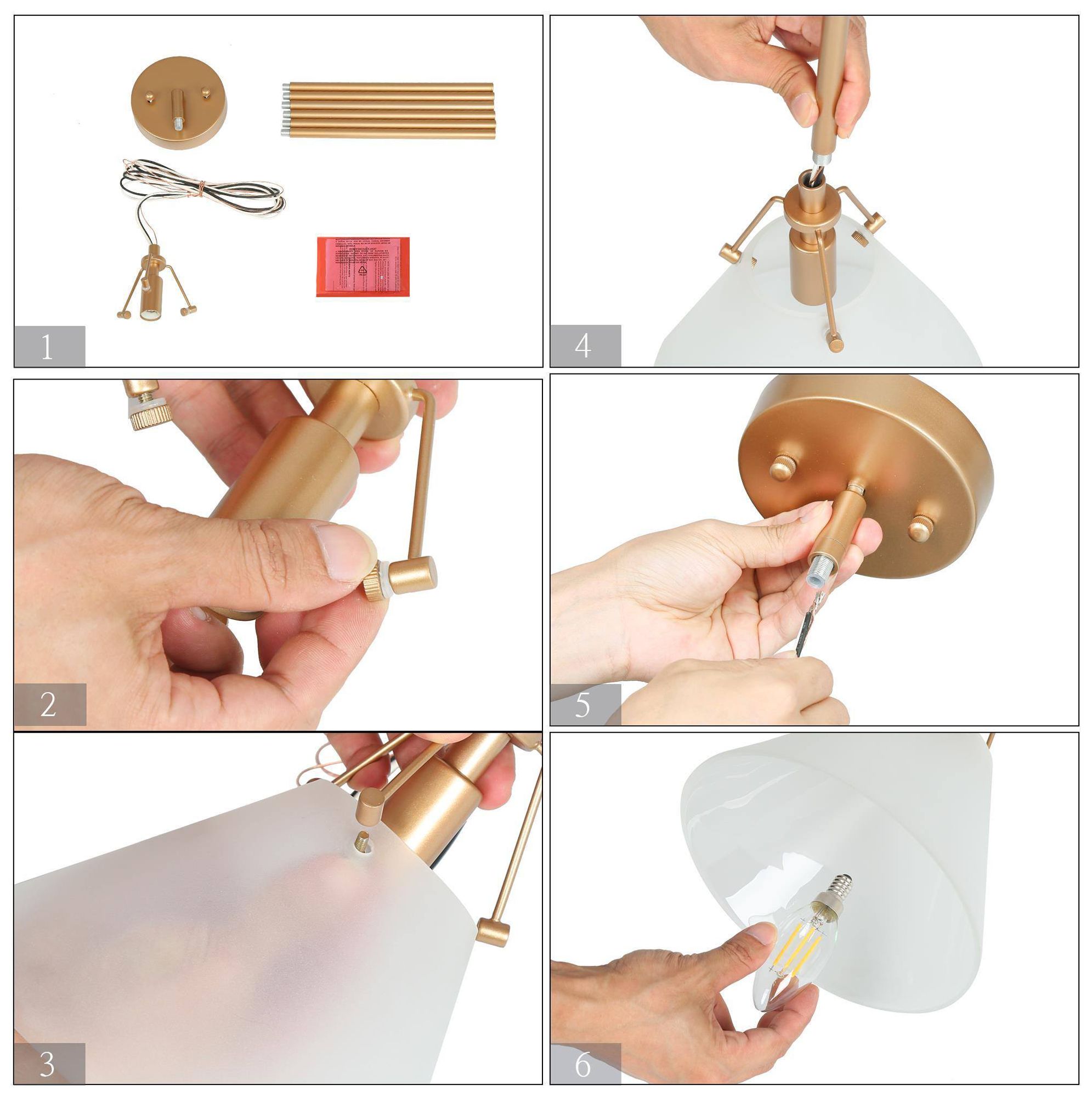 Image 6 7.9" Wide Gold 1-Light Island Pendant Light with Frosted Glass Shade more views