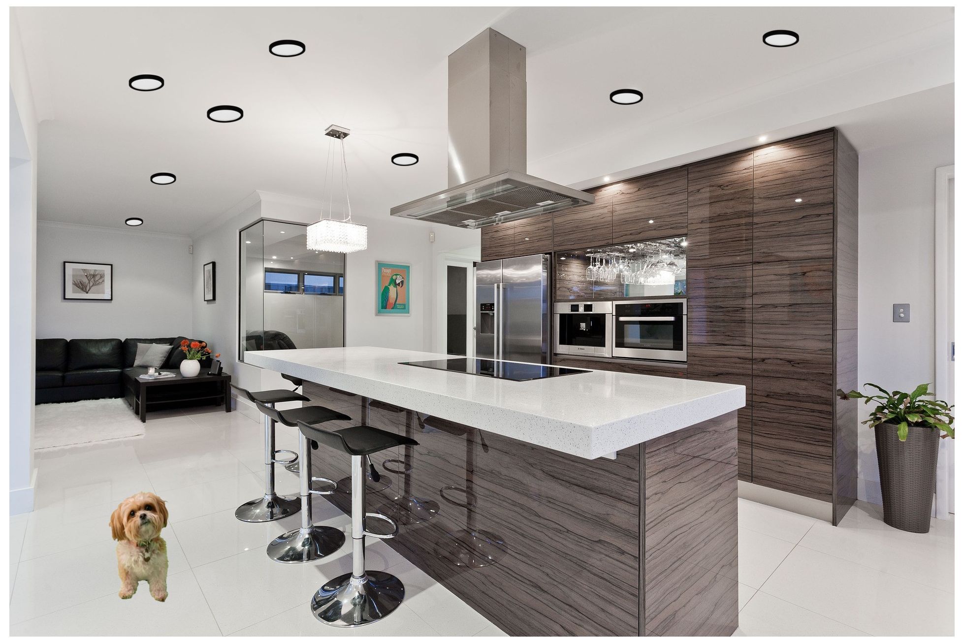 Image 3 7-in 15W Bronze LED Flush Mount Light more views