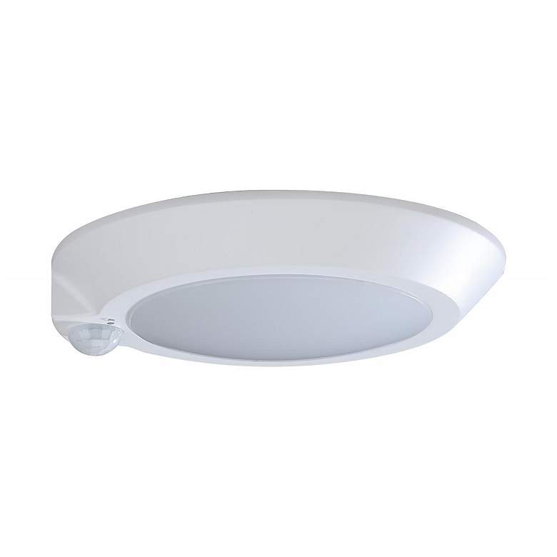 Image 1 7 in.; LED Disk Light; Fixture with Occupancy Sensor; White Finish; 4000K