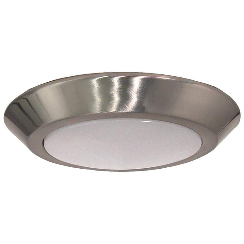 Image 1 7 in.; LED Flush Mount Fixture; Disk Light; Brushed Nickel Finish; 3000K