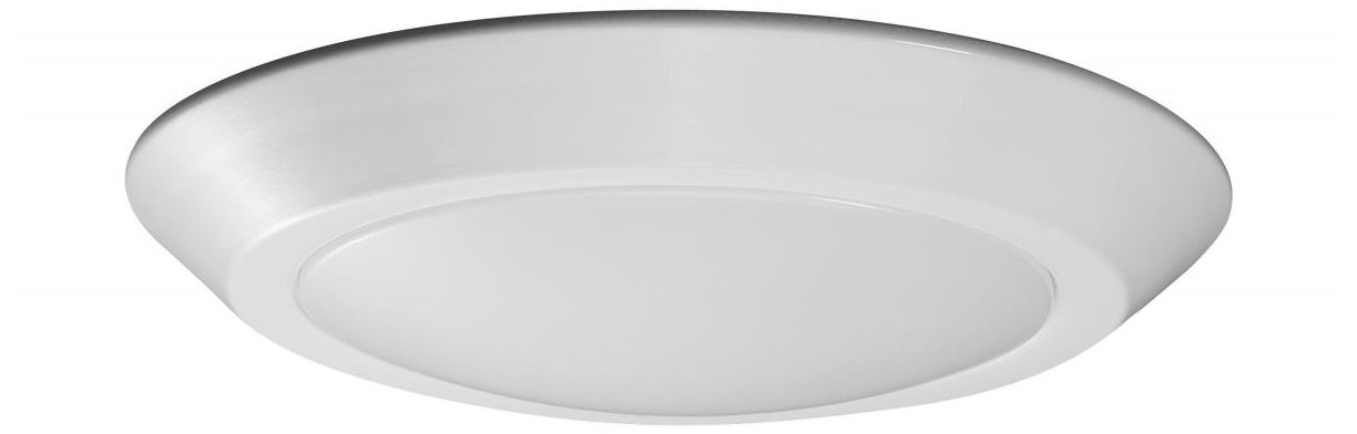 7 in.; LED Flush Mount Fixture; Disk Light; White Finish; 3000K; 90 CRI