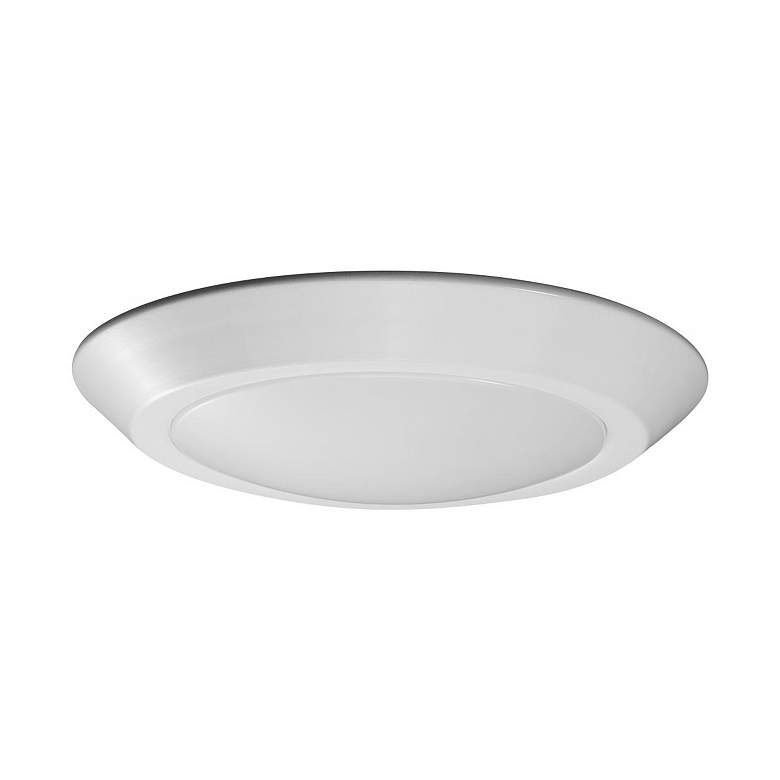 7 in.; LED Flush Mount Fixture; Disk Light; White Finish; 3000K; 90 CRI ...
