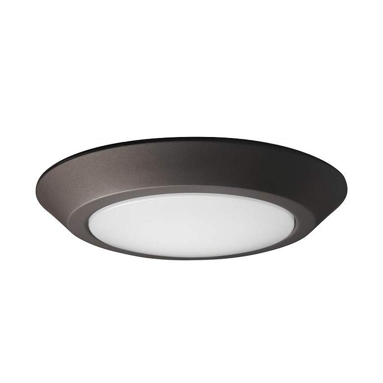 Image 1 7 in.; LED Flush Mount Fixture; Mahogany Bronze Finish; 3000K; 90 CRI