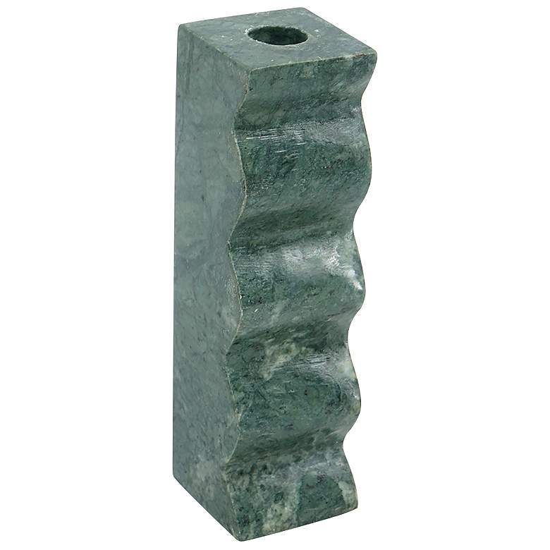 Image 1 7" High Teal Marble Taper Candle Holder