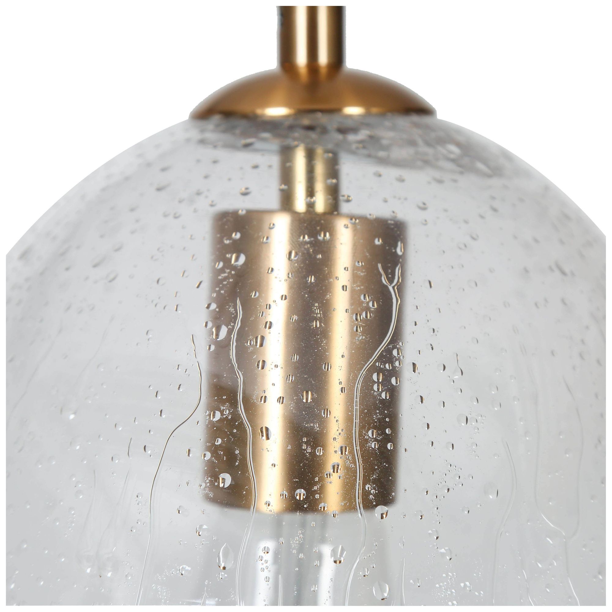 Image 4 7" Wide Brass And Teardrop Glass Mini Pendant more views